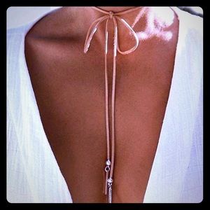 Brown Choker Necklace with Pendant